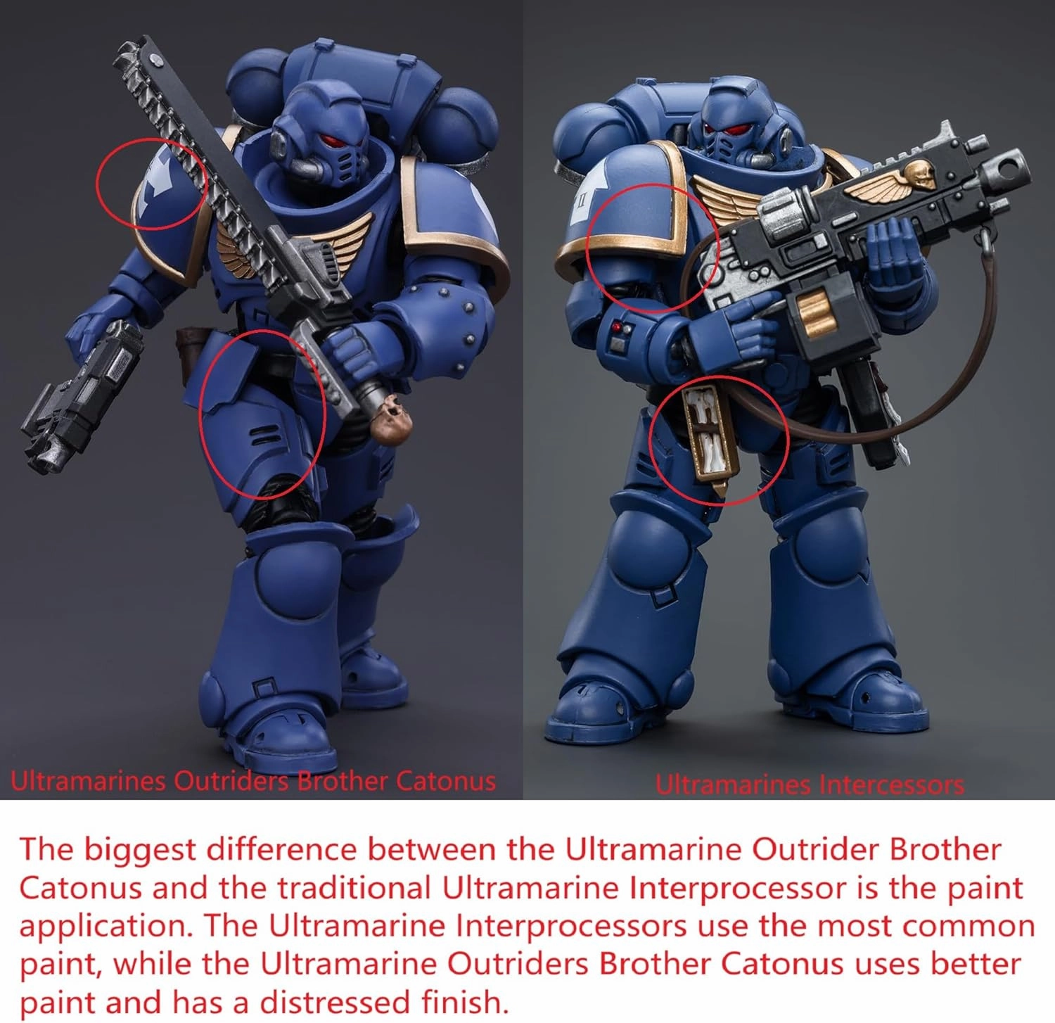 JoyToy Warhammer 40K Genuine License 1:18 Action Figure, Space Marines Ultramarines Outriders Brother Catonus, 4.96 inch Collectible Action Figures Sets