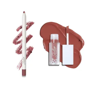 Julep The Perfect Pair 2pc Set It's It's Whipped Matte Lip Mousse - Whisper Mauve- Long-Lasting Liquid Lipstick and With a Trace Retractable Creamy Long-Lasting Lip Liner, Antique Rose