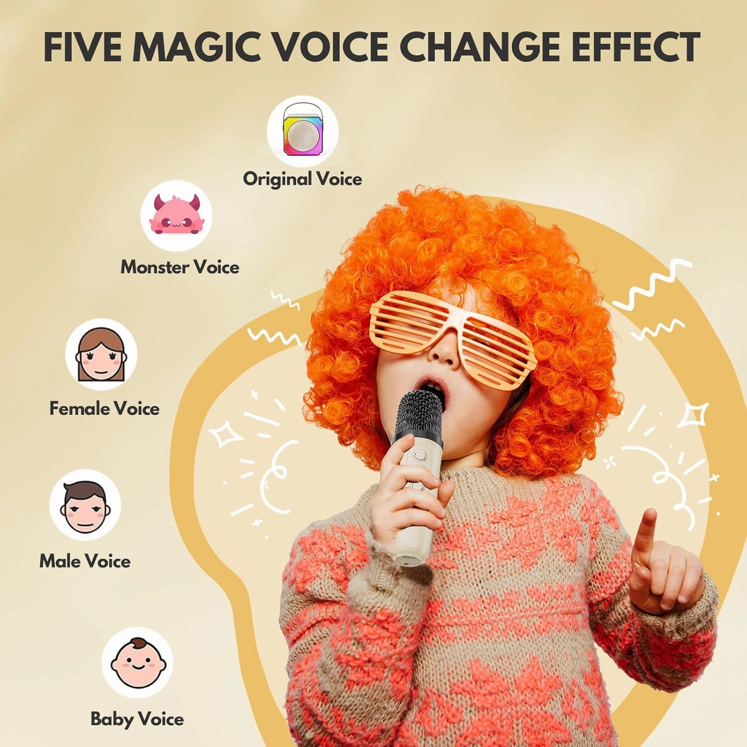 Karaoke Machine, Portable Bluetooth Speaker with Wireless Microphones, Birthday Family Party Gifts for Kids Girls Boys 3 4 5 6 7 8  Year Old, Toddler Toys
