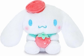 Kawaii Plush Toys with Strawberry Pillow, Stuffed Plush Doll, Cartoon Toys Throw Pillow Decoration, Birthday Gift for Kids (White)