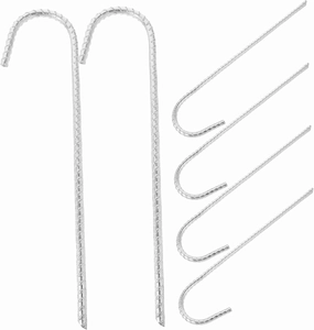 KESYOO 6pcs Tent Crutches Ground Pegs Tent Stakes Tent Pegs Heavy Duty Screw Camping Tent Portable Sand Anchor Outdoor Beach Tent Curved Tent Pegs Convenient Sand Stakes Ground Nails Iron