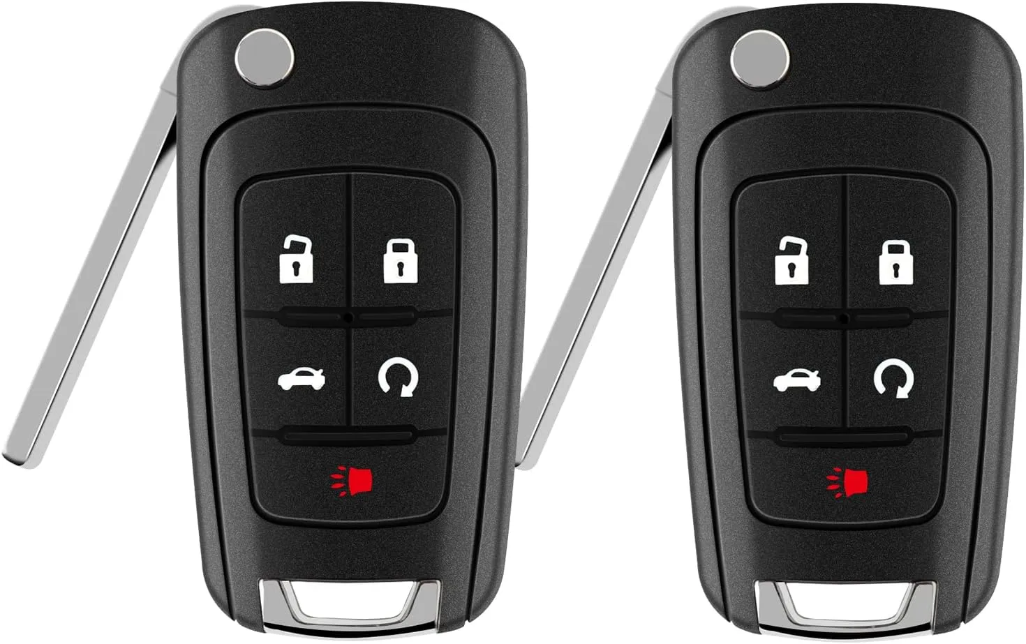 Key Fob fits for 2010-2017 Buick Allure Encore Lacrosse Regal Verano/Chevy Camaro Cruze Equinox Impala Malibu Sonic/GMC Terrain Keyless Entry Remote Flip FCCID: OHT01060512 (2 Pack)