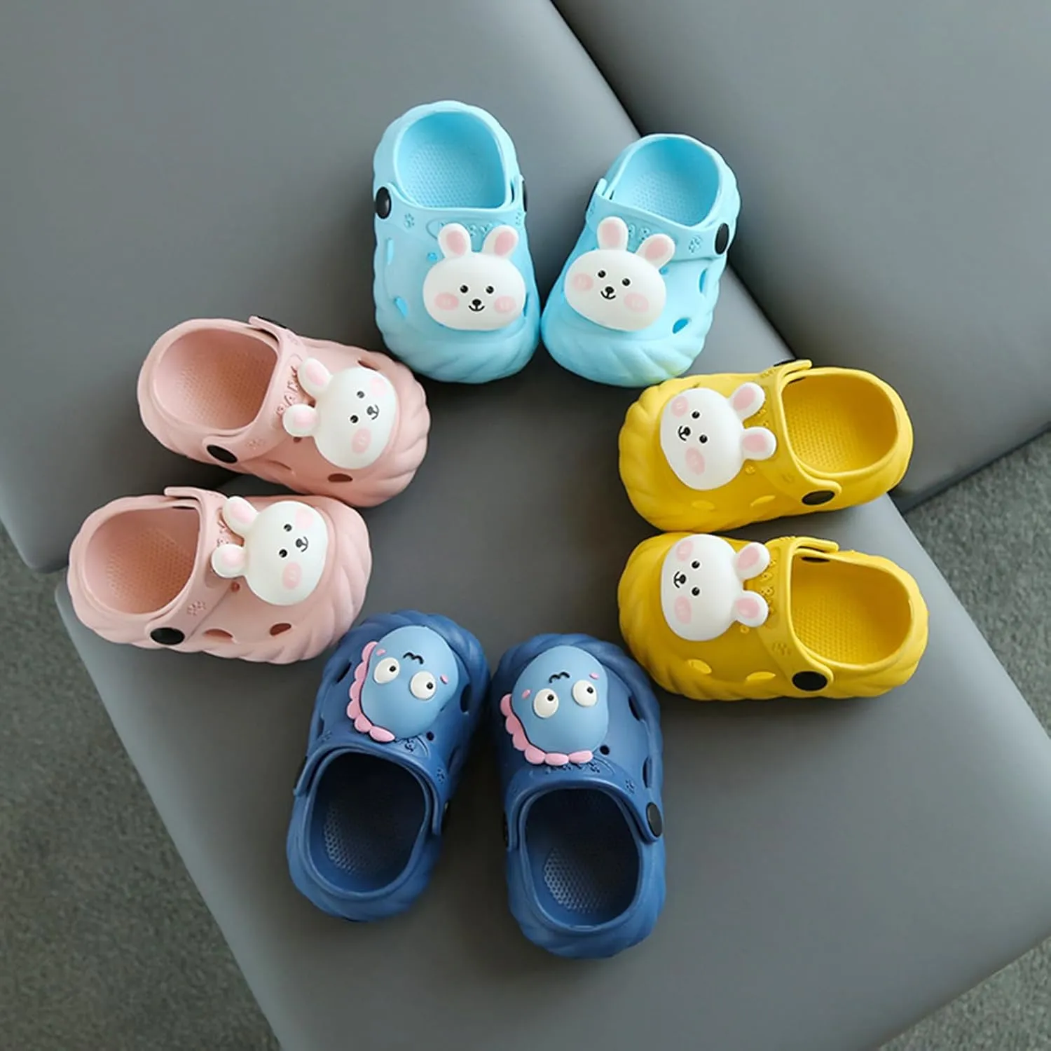Kids' Cartoon Bunny Slippers - Soft EVA Sole, Unisex Indoor/Outdoor Shoes for Toddler/Boy/Girl