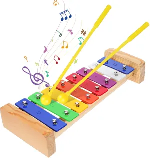Kisangel 1 Set Colorful Xylophone for Friendly Musical Instrument with Mallets for Early Childhood Learning Enhances Coordination and Motor Skills for Playtime