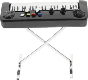 Kisangel 3pcs Dollhouse Miniature Electronic Organ Mini Musical Instruments Set Mini Model Kit Playable Instruments Decorative
