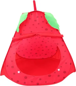 Kisangel Strawberry Tent Portable Indoor Castle for Foldable Playhouse Fun Activity Space for Ages Encourages Creativity and Imagination