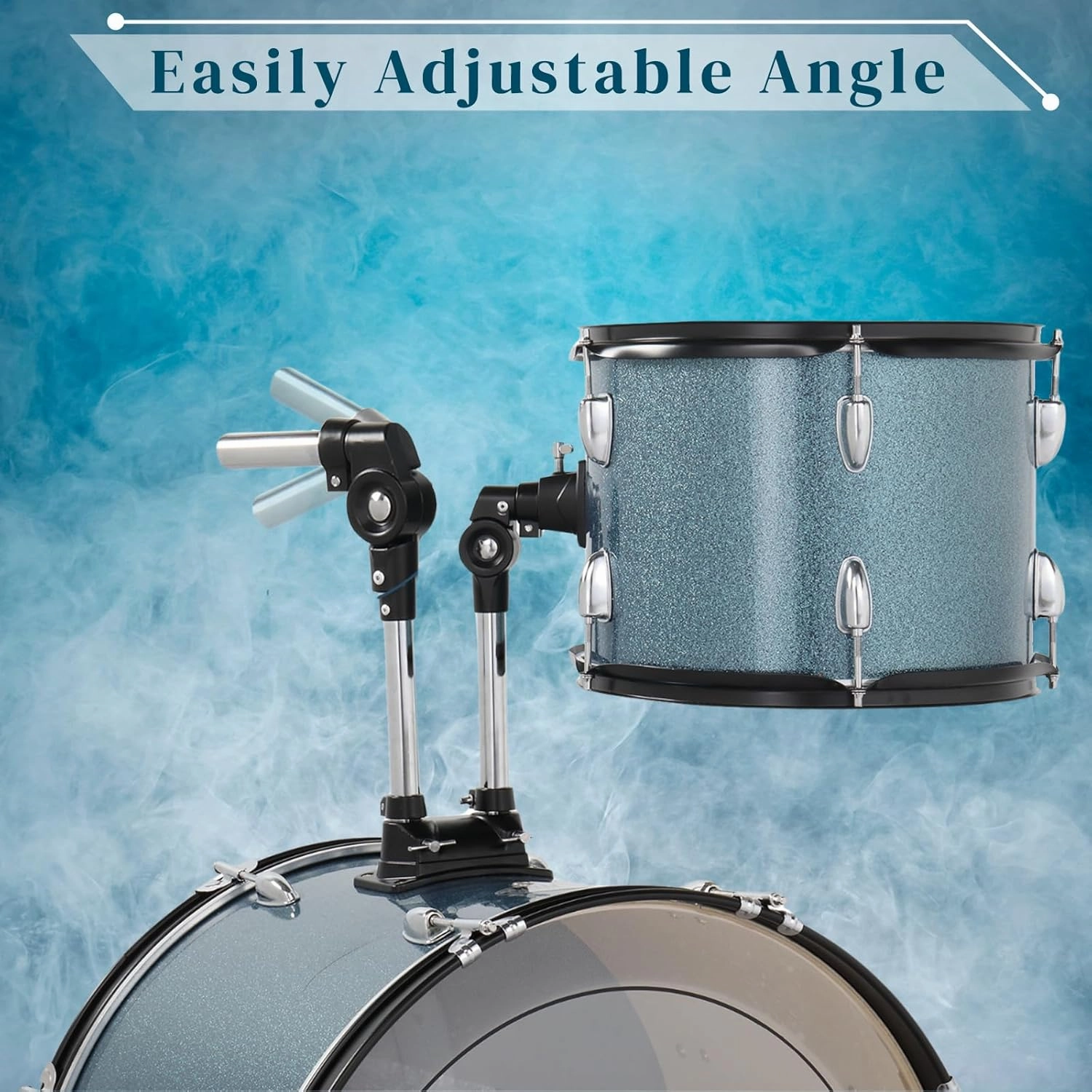 Ktaxon 22 Inch Adult Drum Set, 5-Piece Full-Size Drums Kit with Cymbal Stands, Hi-hat Stand, Sticks, Drum Pedal, Stool & Floor Tom for Beginner Teens Student (Blue)