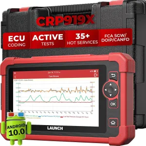 LAUNCH X431 CRP919X Elite OBD2 Scanner, Bidirectional Scan Tool As X431, ECU Coding Car Scanner, CANFD DOIP, FCA SGW, 35  Services, Android 10.0, Active Test, All System Diagnostic Tool, 150  Brands