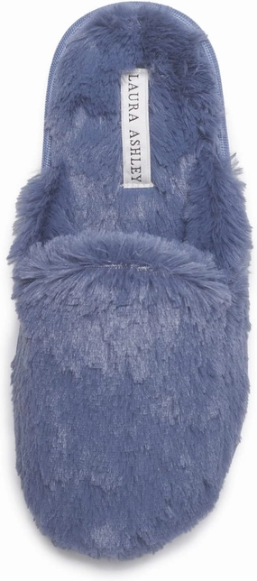 Laura Ashley Ladies All Over Plush W/Memory Foam Slippers