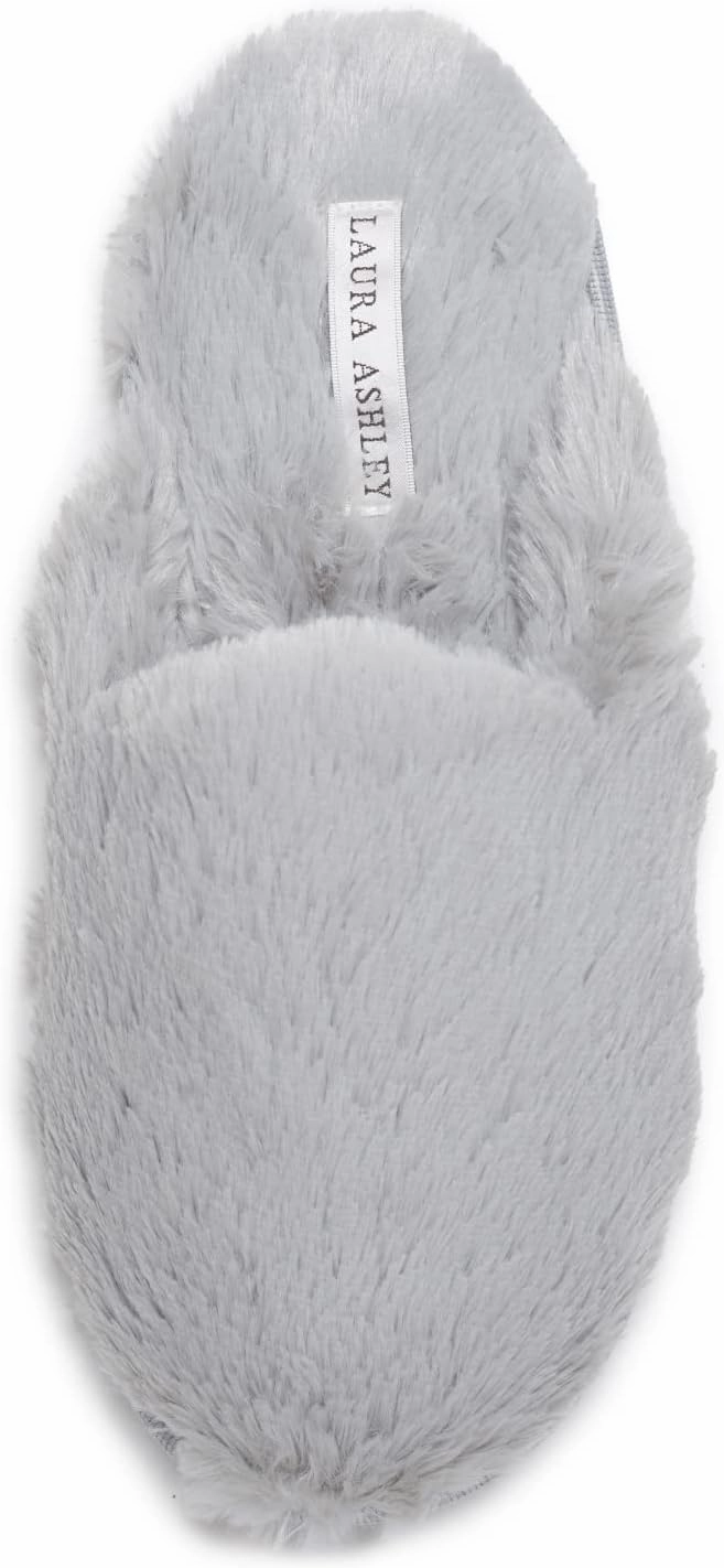 Laura Ashley Ladies All Over Plush W/Memory Foam Slippers