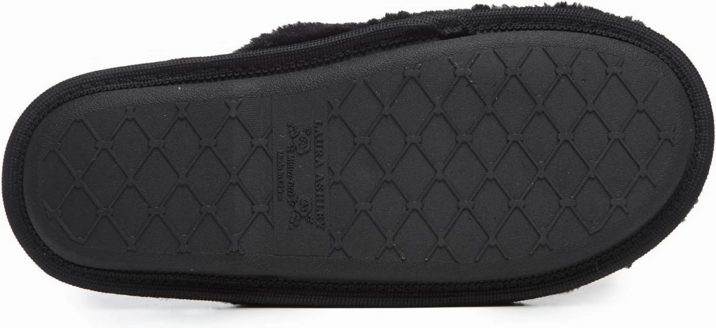 Laura Ashley Ladies All Over Plush W/Memory Foam Slippers