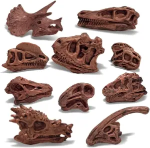 LC JoyCre 11PCS Realistic Mini Dinosaur Bones Set T-rex Skull for Sandbox Kids Toys Carnotaurus Velociraptot Brachiosaurus Oviraptor Nigersaurus Diplodocus Dilophosaurus Dracorex Triceratops
