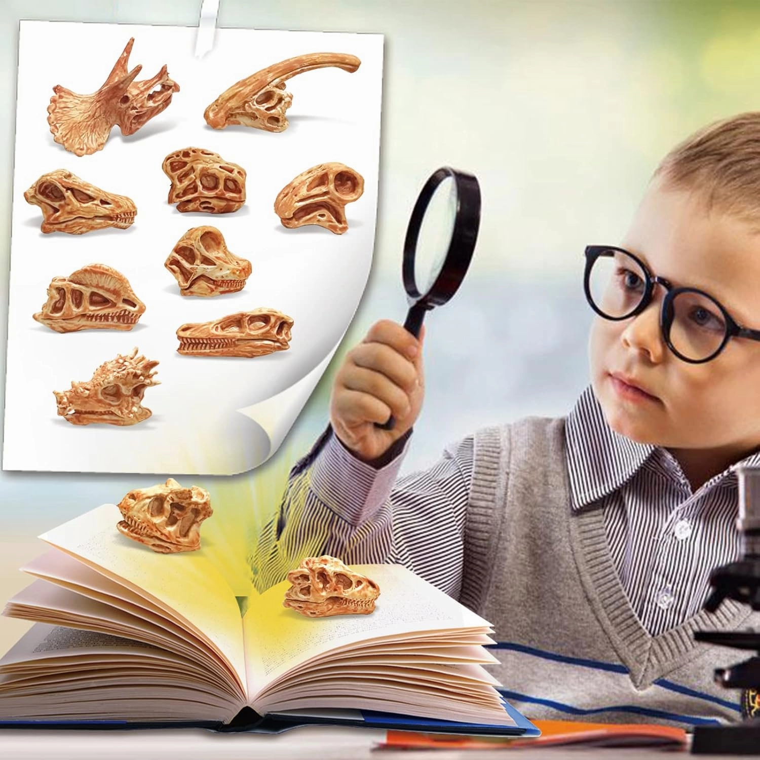 LC JoyCre Mini Dinosaur Bones for Kids Sandbox Toys - Realistic Fake Dinosaur Bones for Kids to Dig Up