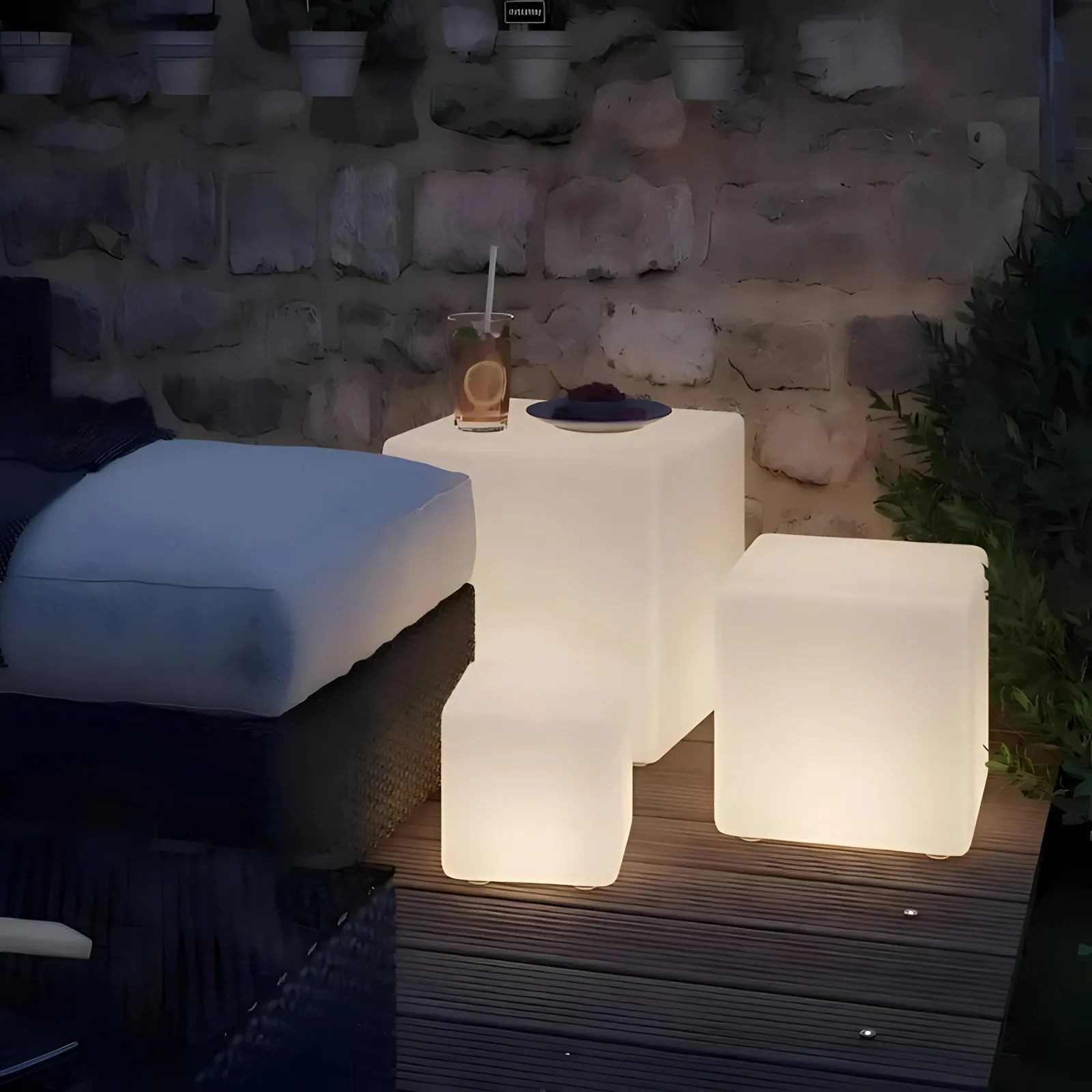 LED Cube Lights - Waterproof, Rechargeable Outdoor Illumination