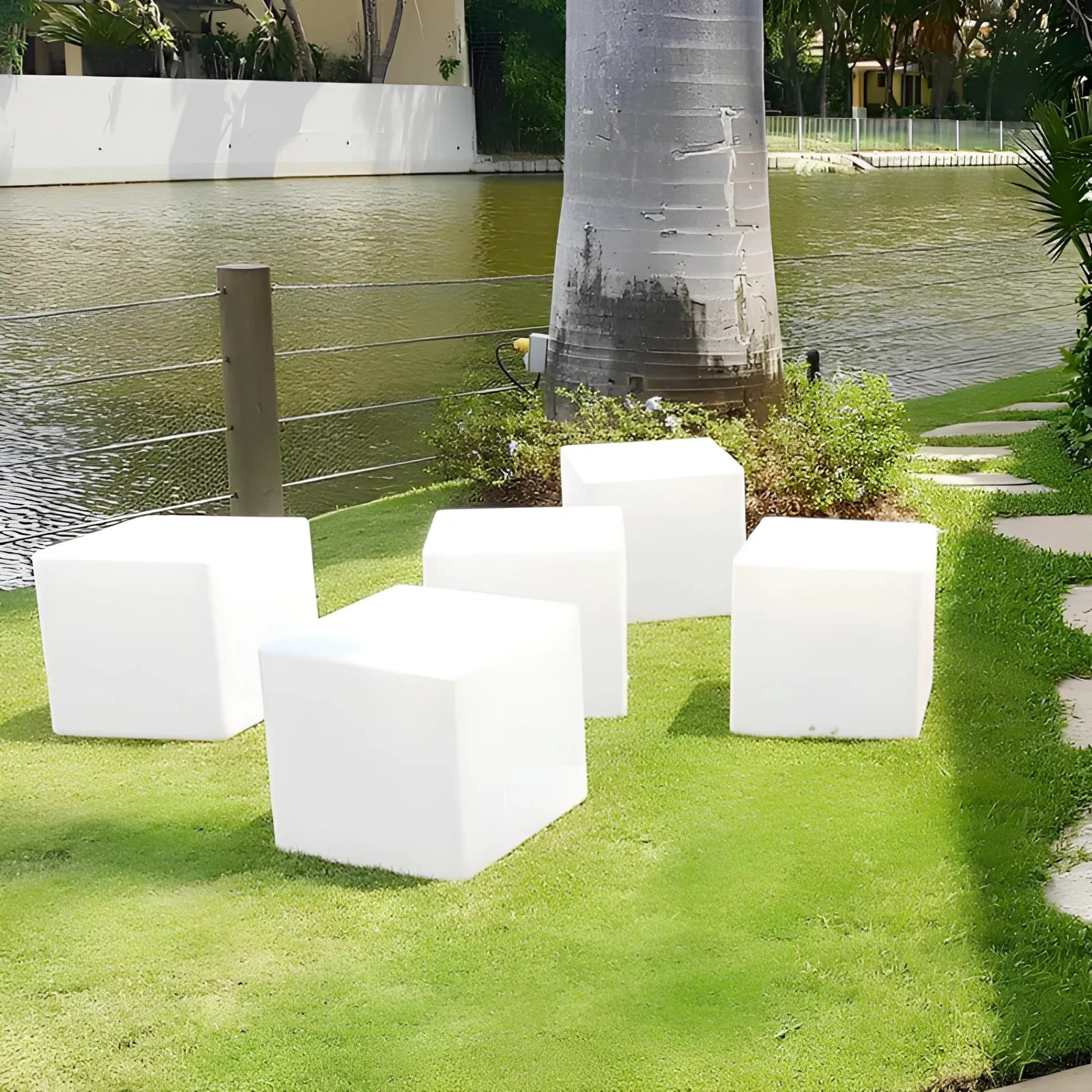 LED Cube Lights - Waterproof, Rechargeable Outdoor Illumination