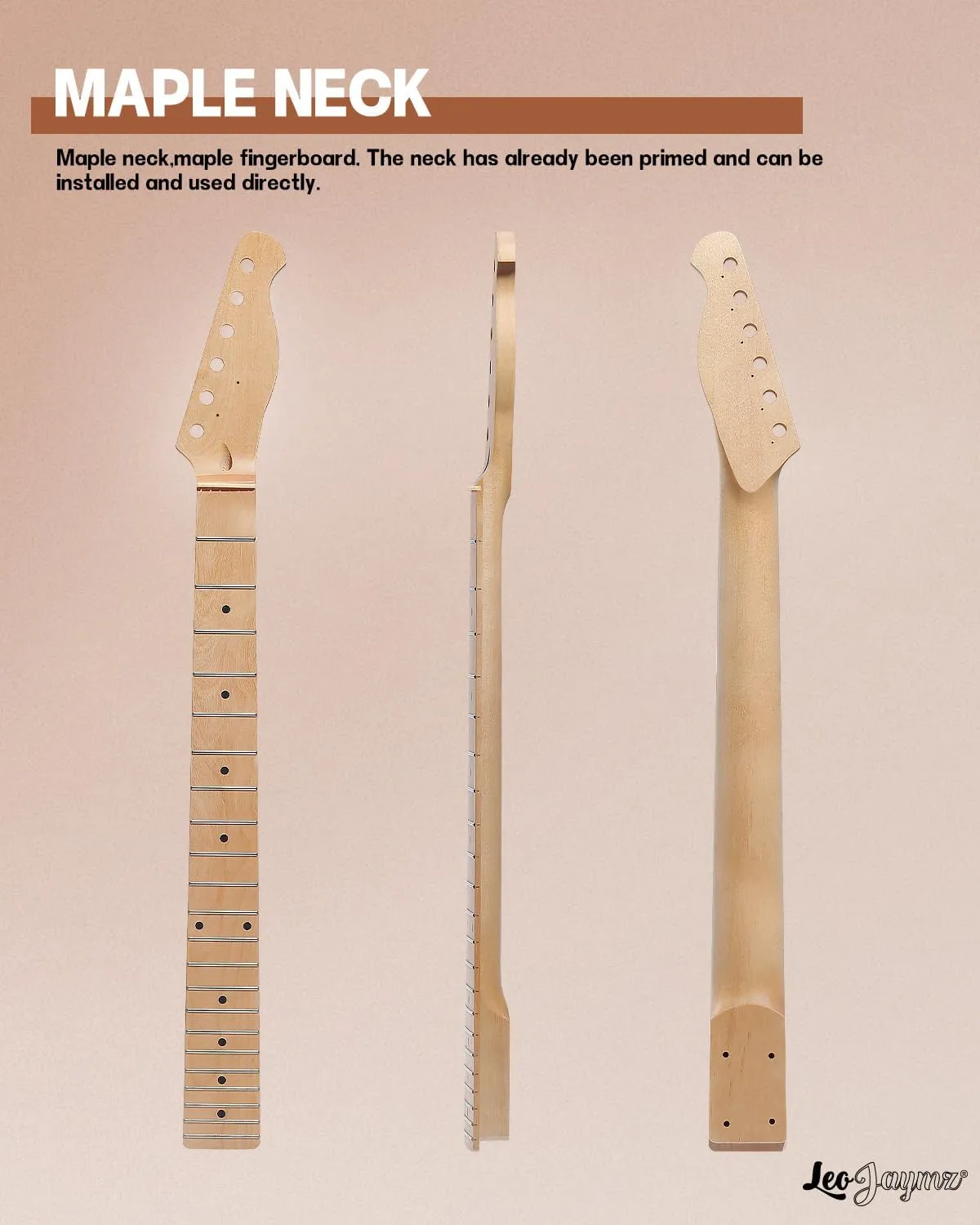 Leo Jaymz DIY TL Style Electric Guitar Kits,Spray-painted Mahogany Body,Maple Neck, including all Components (TL Sonic Blue)