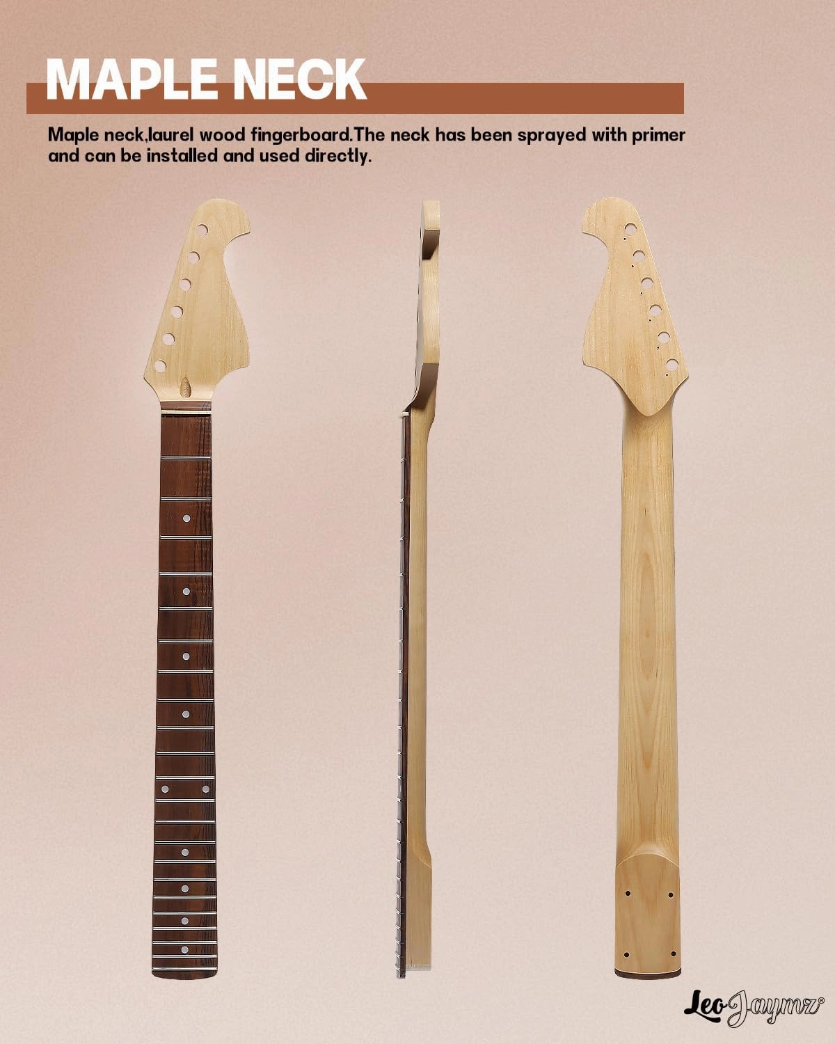 Leo Jaymz DIY ST Style Electric Guitar Kits,Spray-painted Mahogany Body,Laurel Wood Fingerboard and Maple Neck, including all Components (ST-Carnival Red)