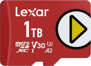 Lexar 1TB Play Micro SD Card, UHS-I, C10, U3, V30, A2, Full HD, 4K, Up to 205/140 MB/s microSDXC Memory Card, Expanded Storage for Nintendo Switch, Gaming, Smartphones, Tablets (LMSPLAY001T-BNSNU)