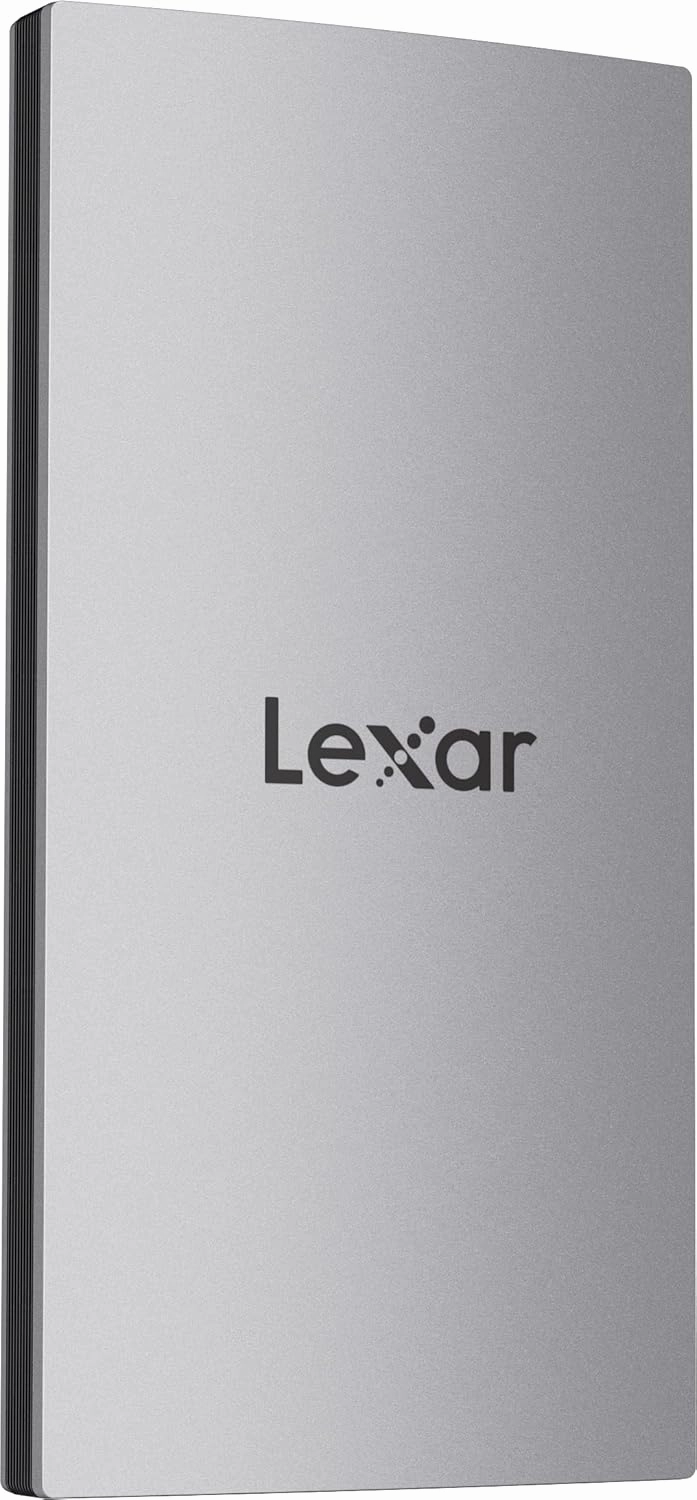 Lexar 2TB ES3 Portable SSD, Up to 1050MB/s Read and 1000 MB/s Write, Compatible with PC & Mac, Tablets & iPad, Silver (LES3XXX002T-RNSAU)
