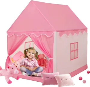 LimitlessFunN Princess Kids Play Tent | Includes Star Lights & Carrying Case |, Children Indoor Playhouse for Girls, Toddlers, 47" D x 39" W x 51" H