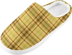 linqin Buffalo Plaid Red Black Womens Mens Cozy Fuzzy Slippers, Soft Warm Lightweight Memory Foam Anti-Slip House Indoor Outdoor Slippers
