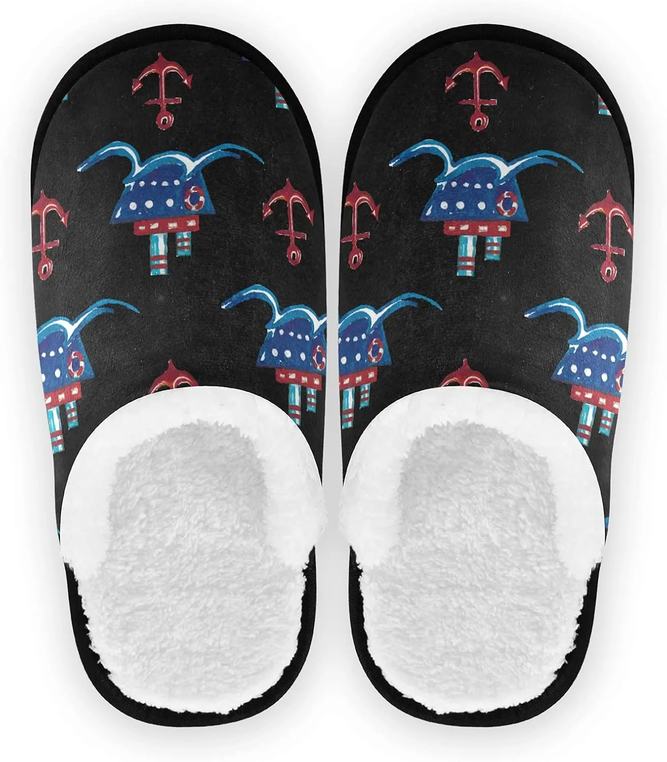 linqin Cute Bee With Beehive Flower Womens Mens Fuzzy Slippers for Home Bedroom Travel, Soft Warm Comfy Anti-skid House Slippers for Indoor Outdoor