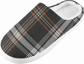 linqin Buffalo Plaid Red Black Womens Mens Cozy Fuzzy Slippers, Soft Warm Lightweight Memory Foam Anti-Slip House Indoor Outdoor Slippers