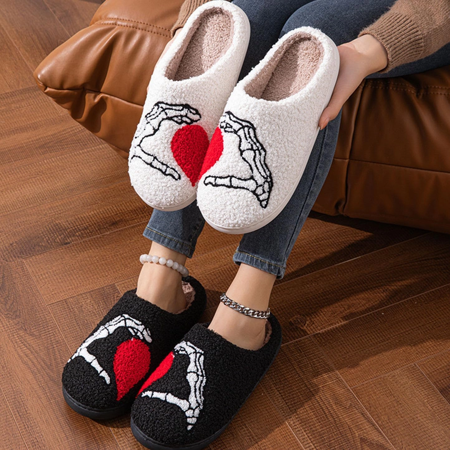LNERIP Slippers Winter Womens Mens Fluffy Plush Slippers Animals Cute Cartoon House Slippers Cuddly Warm Shoes Indoor Outdoor Girls Women