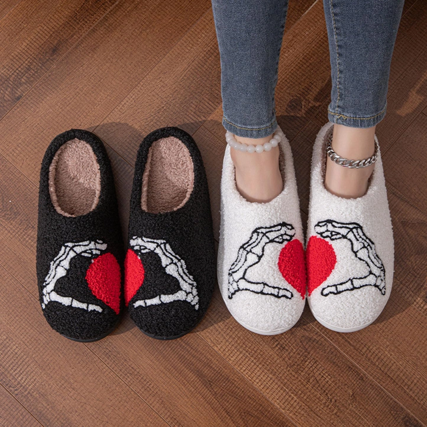 LNERIP Slippers Winter Womens Mens Fluffy Plush Slippers Animals Cute Cartoon House Slippers Cuddly Warm Shoes Indoor Outdoor Girls Women