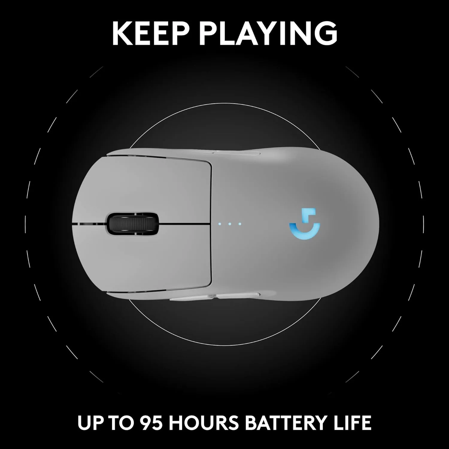 Logitech G PRO 2 Lightspeed Wireless Gaming Mouse, Right- or Left-Handed Mouse with up to 4 Customizable and Switchable Magnetic Side Buttons, 44K DPI Sensor, USB-C Charging, for PC/Mac - White