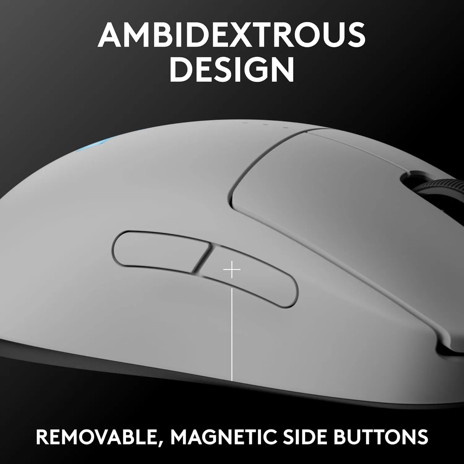 Logitech G PRO 2 Lightspeed Wireless Gaming Mouse, Right- or Left-Handed Mouse with up to 4 Customizable and Switchable Magnetic Side Buttons, 44K DPI Sensor, USB-C Charging, for PC/Mac - White