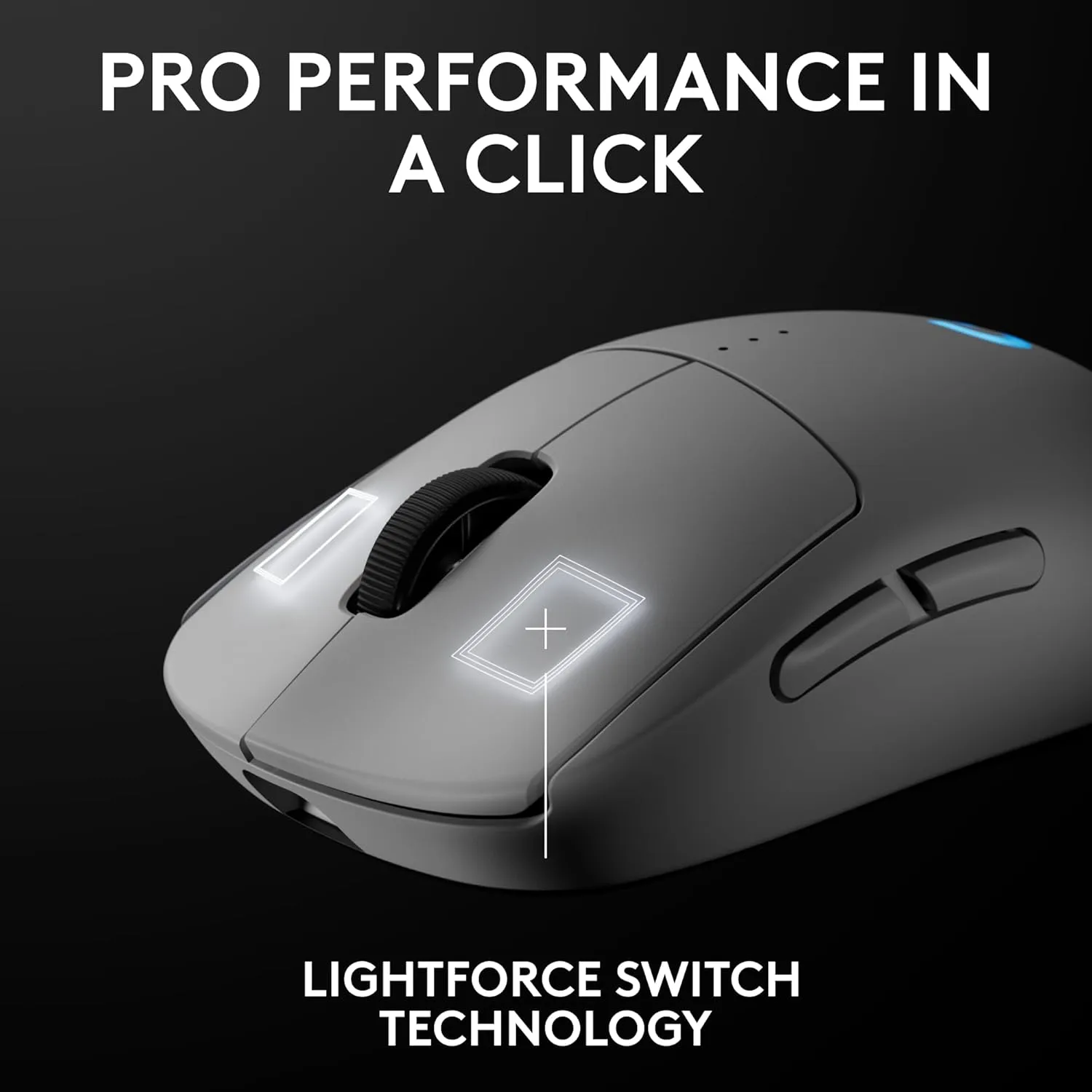 Logitech G PRO 2 Lightspeed Wireless Gaming Mouse, Right- or Left-Handed Mouse with up to 4 Customizable and Switchable Magnetic Side Buttons, 44K DPI Sensor, USB-C Charging, for PC/Mac - White
