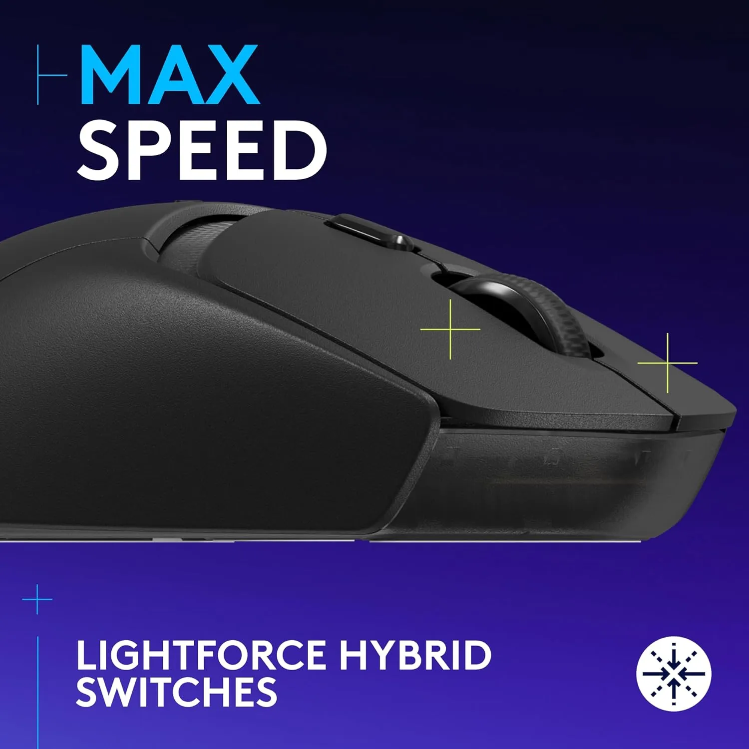 Logitech G309 Lightspeed Wireless Gaming Mouse, Lightweight, LIGHTFORCE Hybrid Switches, Hero 25K Sensor, 86g & 300  hr Battery Life with AA Battery, 6 Programmable Buttons, PC & Mac - Black