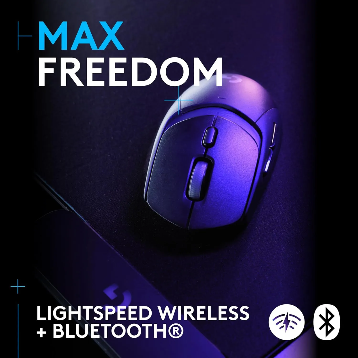Logitech G309 Lightspeed Wireless Gaming Mouse, Lightweight, LIGHTFORCE Hybrid Switches, Hero 25K Sensor, 86g & 300  hr Battery Life with AA Battery, 6 Programmable Buttons, PC & Mac - Black
