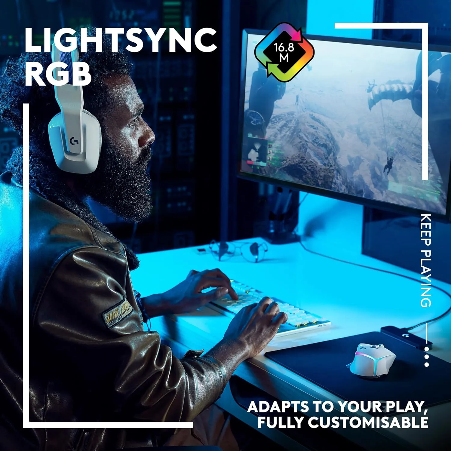 Logitech G502 X Plus Wireless Gaming Mouse - LIGHTSPEED Optical, LIGHTFORCE Switches, LIGHTSYNC RGB, HERO 25K Sensor for PC/Mac - White