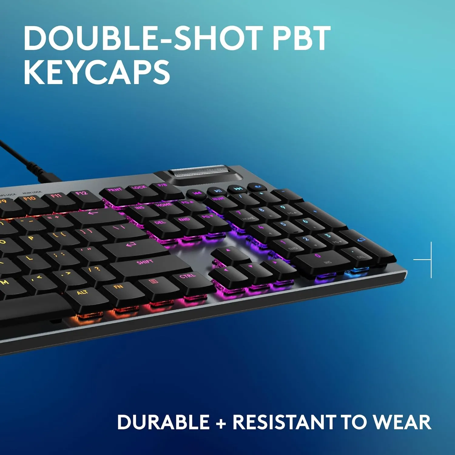 Logitech G915 X Wired Mechanical Gaming Keyboard, Double-Shot PBT Keycaps, Fully Programmable Keys, RGB Backlit Mac/PC Gaming Keyboards, Aluminum Finish, GL Linear Switches, Black