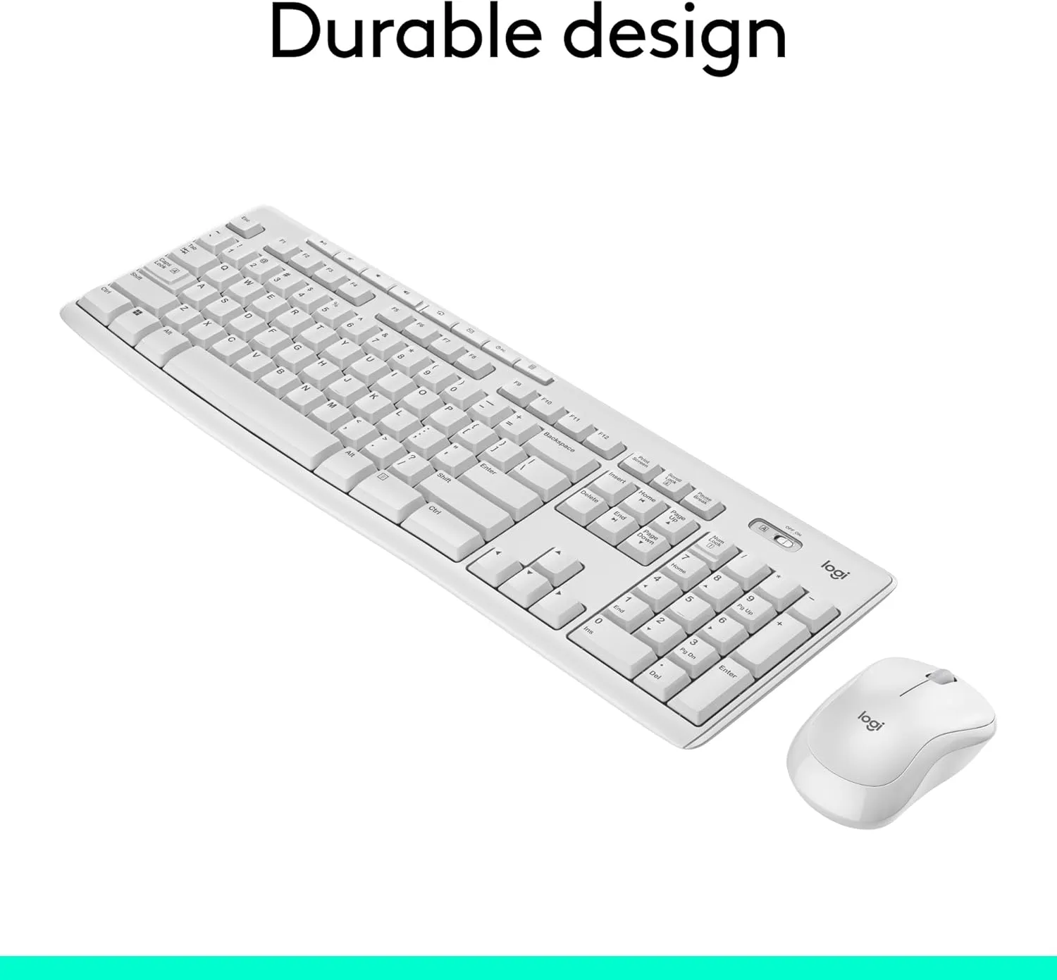 Logitech MK270 Wireless Keyboard and Mouse Combo for Windows, 2.4 GHz, 8 Multimedia Keys, PC, Laptop, Wireless Keyboard Compact Mouse Combo - White