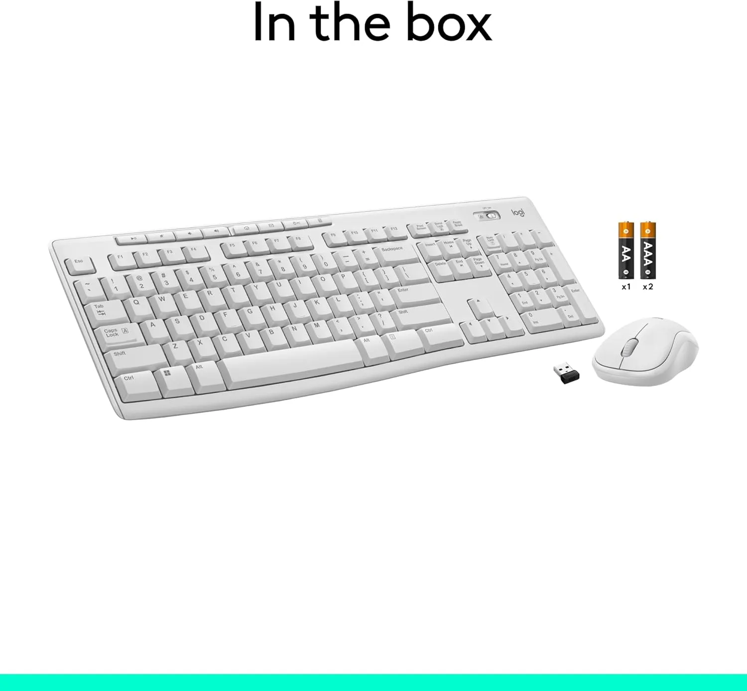Logitech MK270 Wireless Keyboard and Mouse Combo for Windows, 2.4 GHz, 8 Multimedia Keys, PC, Laptop, Wireless Keyboard Compact Mouse Combo - White