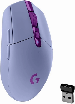 Logitech G305 LIGHTSPEED Wireless Gaming Mouse, Hero 12K Sensor, 12,000 DPI, Lightweight, 6 Programmable Buttons, 250h Battery Life, On-Board Memory, PC/Mac - Lilac