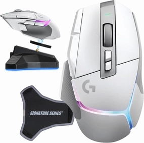 Logitech G502 X Plus Lightspeed Wireless Gaming Mouse, White | Hero Sensor, 25,600 DPI, 13 Programmable Buttons, LIGHTFORCE Switches, RGB Lighting, PC/Mac | with Signature Series Charging Dock