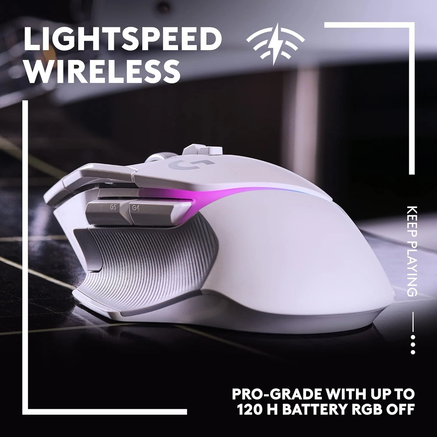 Logitech G502 X Plus Lightspeed Wireless Gaming Mouse, White | Hero Sensor, 25,600 DPI, 13 Programmable Buttons, LIGHTFORCE Switches, RGB Lighting, PC/Mac | with Signature Series Charging Dock