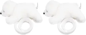 LOGOFUN 2 Pcs Plush Polar Bear Slap Bracelet Arctic Bear Stuffed Ocean Animal Huggers Simulation Animal Gifts Party Favor