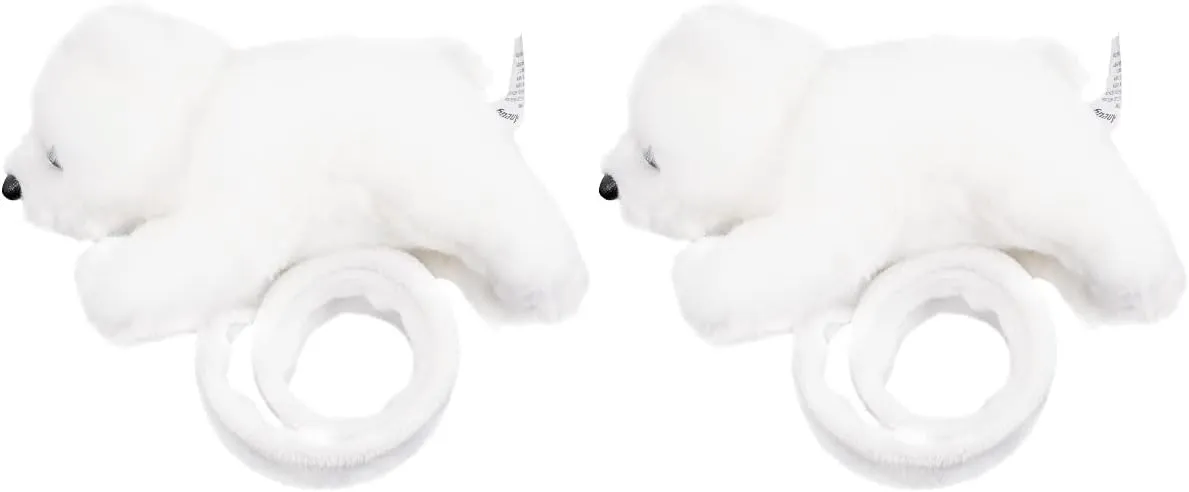 LOGOFUN 2 Pcs Plush Polar Bear Slap Bracelet Arctic Bear Stuffed Ocean Animal Huggers Simulation Animal Gifts Party Favor