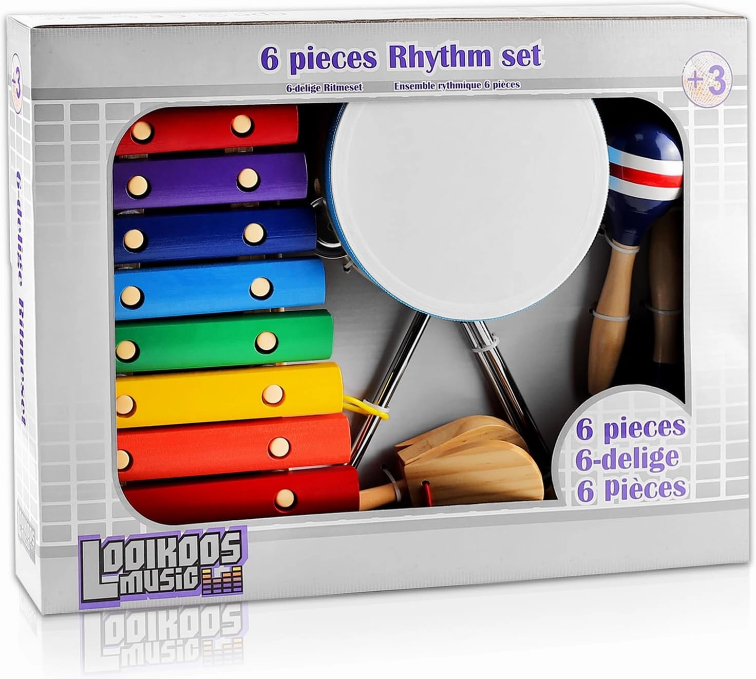 LOOIKOOS Baby Musical Instruments Montessori Wooden Toys for Toddlers 1-3,Percussion Instruments Set for Kids Preschool Educational Musical Toys for Boys and Girls Gifts