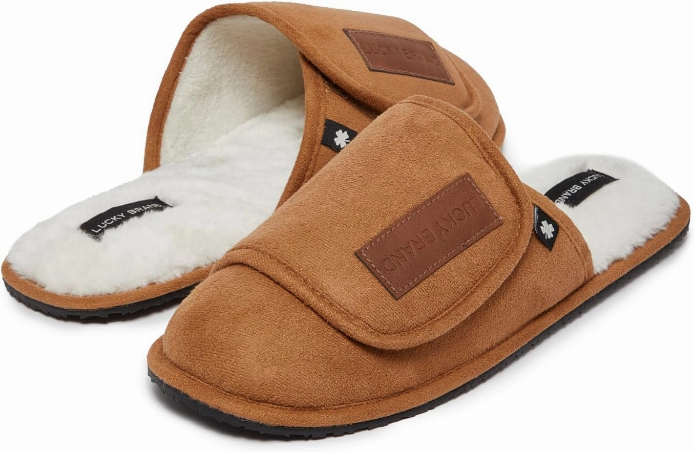 Lucky Brand Micro-Suede Scuff Indoor Slippers for Men with Plush Lining