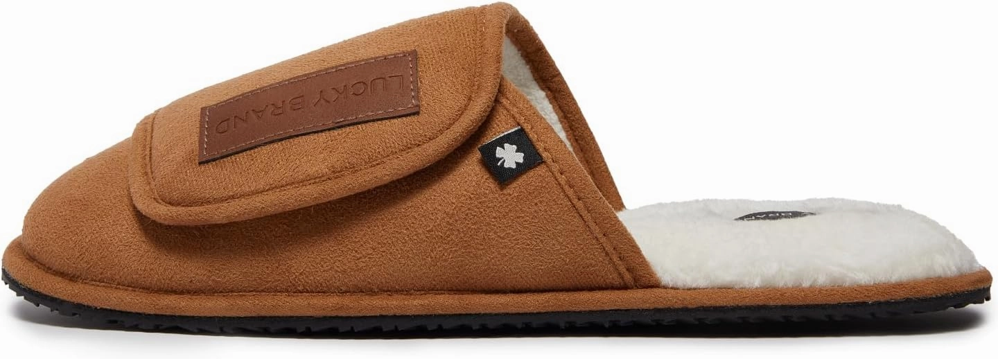 Lucky Brand Micro-Suede Scuff Indoor Slippers for Men with Plush Lining