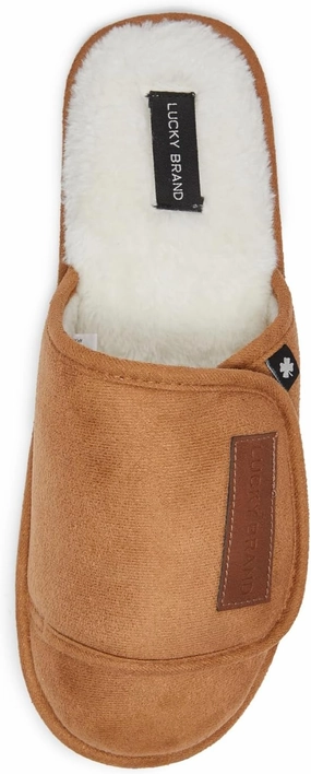 Lucky Brand Micro-Suede Scuff Indoor Slippers for Men with Plush Lining