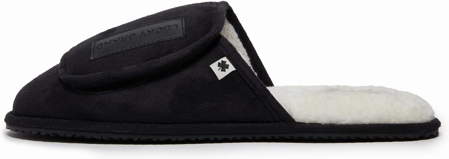 Lucky Brand Micro-Suede Scuff Indoor Slippers for Men with Plush Lining