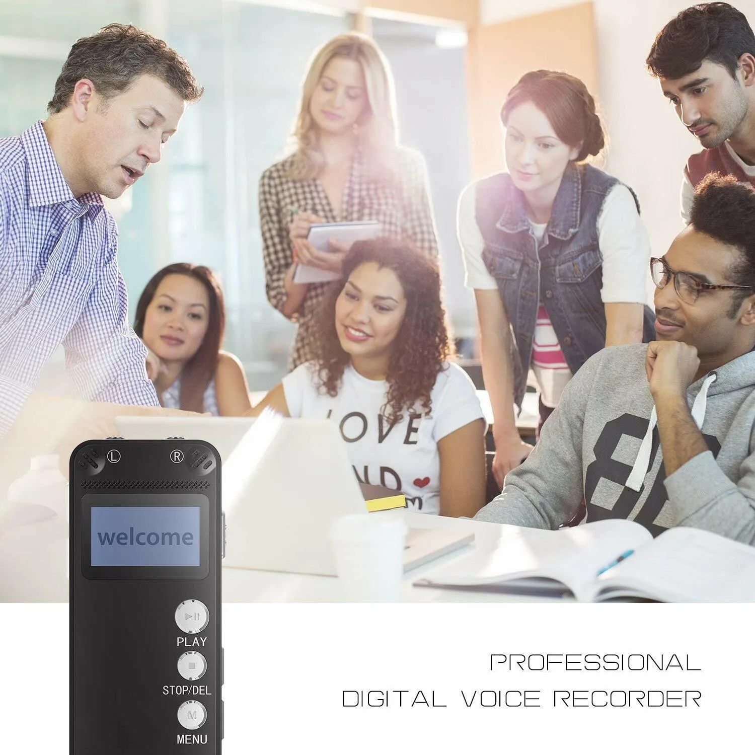 Lyker VM-31 Digital Voice Recorder for Lectures 8GB with Dual Microphone
