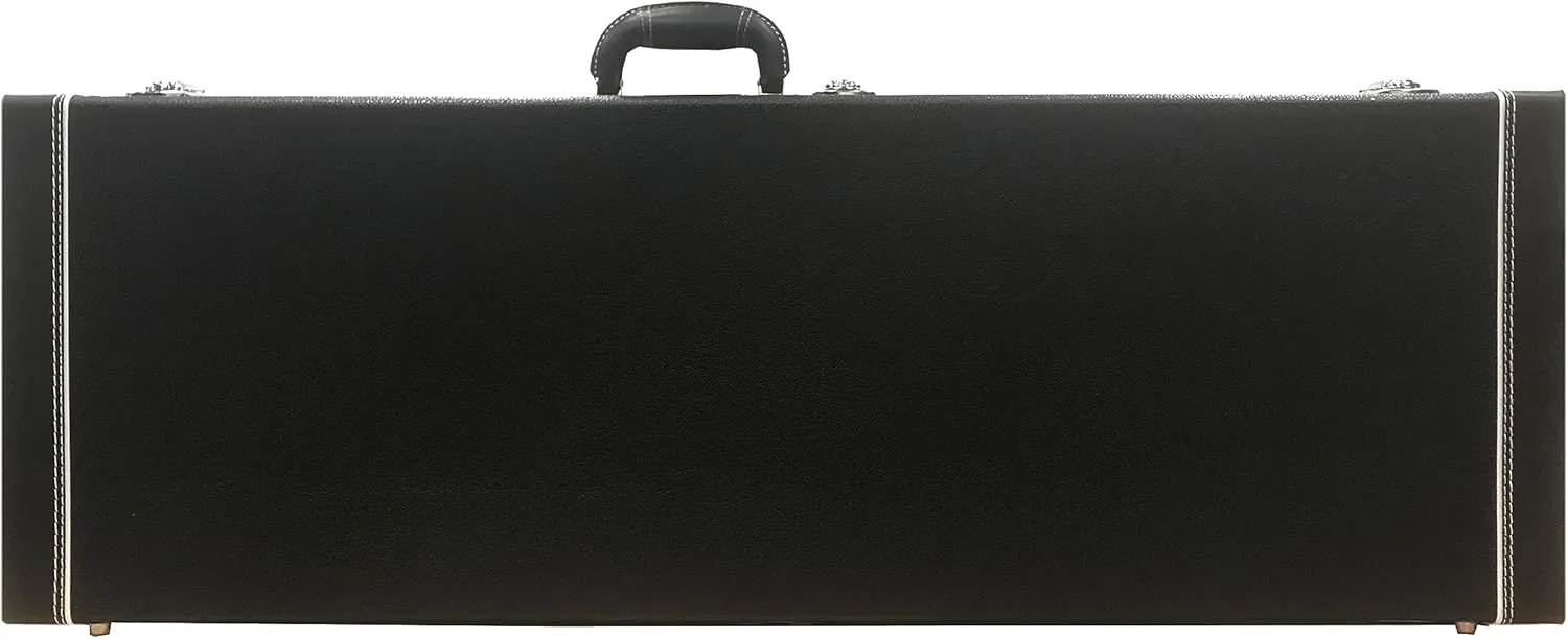 Lykos 39" Upgraded High Grade Electric Guitar Square Hard Case Tweed Fits Fender Stratocaster/Telecaster and other Standard Electric Guitars Hard Shell Protective Carrying Case (Black)